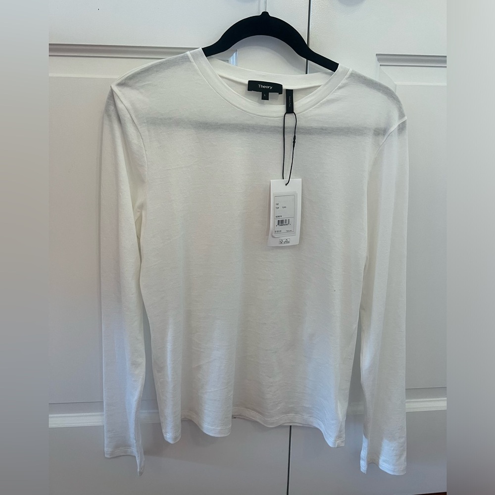 Theory women’s long sleeve white top shirt